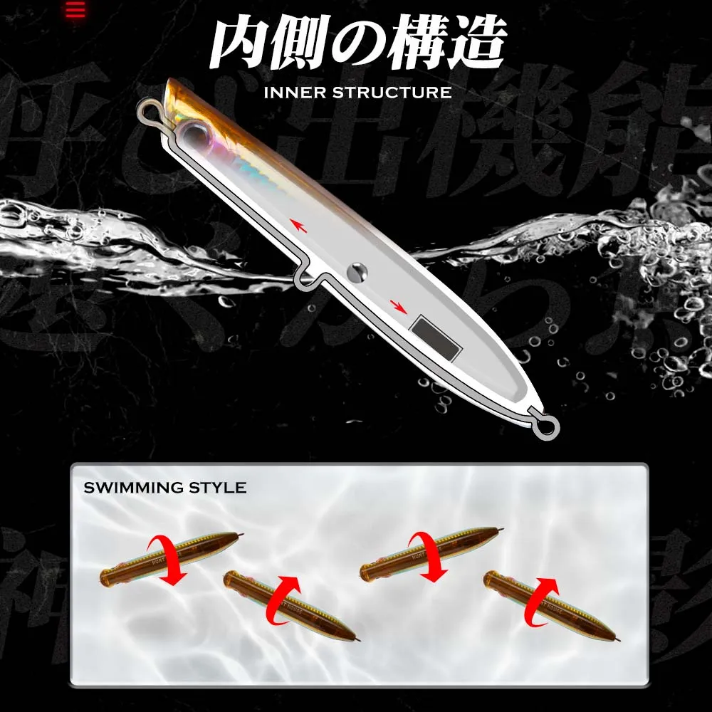 Wholesale Hunthouse Hard Plastic Fishing Bait Saltwater Topwater pencil Fishing lure 130mm/30g Pencil Bait