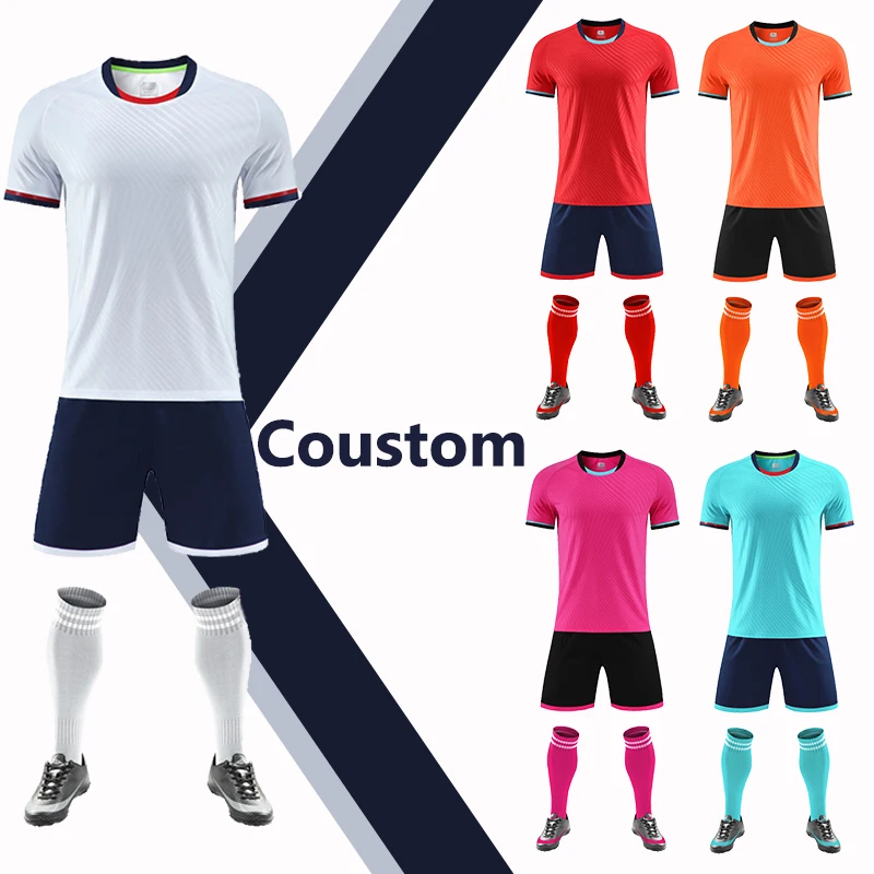 7 Days Fast Proofing Breathable Fabric Blue Shirts & Tops men custom football soccer Jersey set