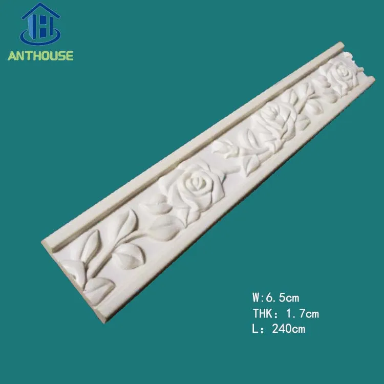 Decor Pu Flat cornice plain craved moulding Curtain cornice Moulding Home Design Flat PU Foam Panel Moulding For Wall