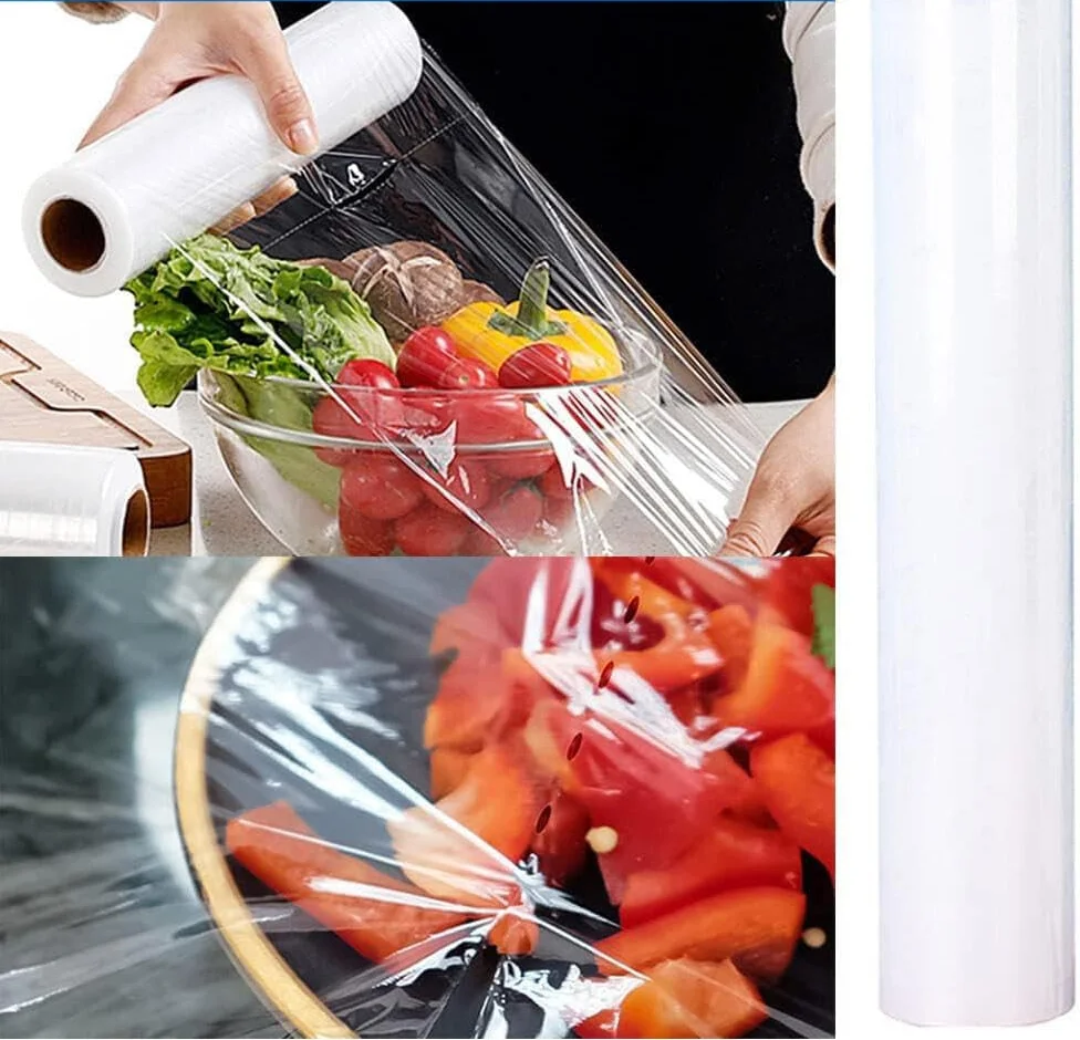 Custom Plastic Food Wrap Pvc Cling Film Fresh Cover Wrap Food Grade Packaging Cling Film Roll