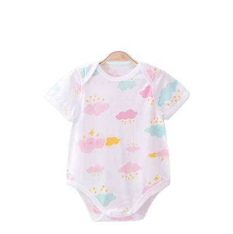 
Babies like unisex short-sleeved envelope collar triangle rompers clothes BS1001 