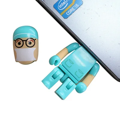 Medicine Gift 2.0 Interface Customized Logo Printing Doctor Shape Usb Thumb Drives For Promotion