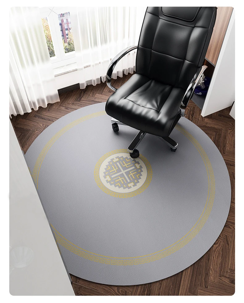 Home Office Swivel Chair Pad Anti Slip PU Floor Protector Cushion For Hard Floor Round Chair Mat