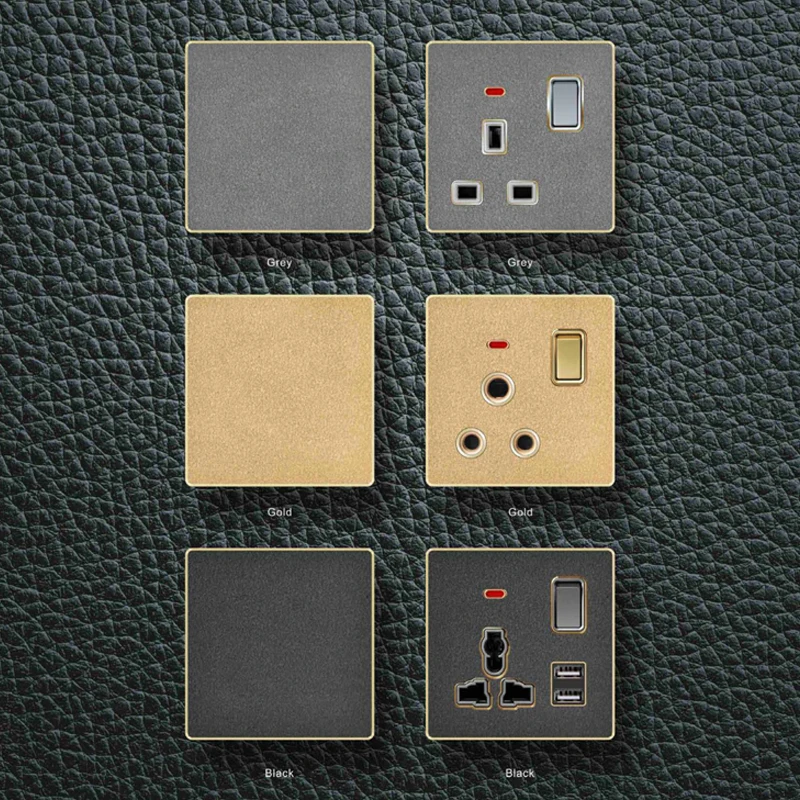 YUANKY A1 SWITCH SOCKET one gang 1way MF switched satellite with without neon USB tel TV composite acrylic switches sockets