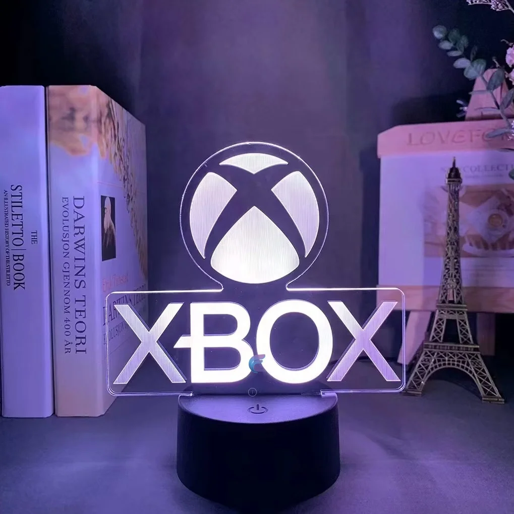 Mini 3D RGB Night Light Warm Acrylic LED Desk Lamp with Touch Control USB Rechargeable for Home Use