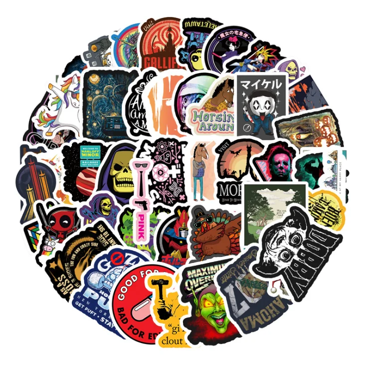 50pcs/pack fashion Original design nowadays popular classic style personalized graffit stickers DIY kit for luggage tablet bikes