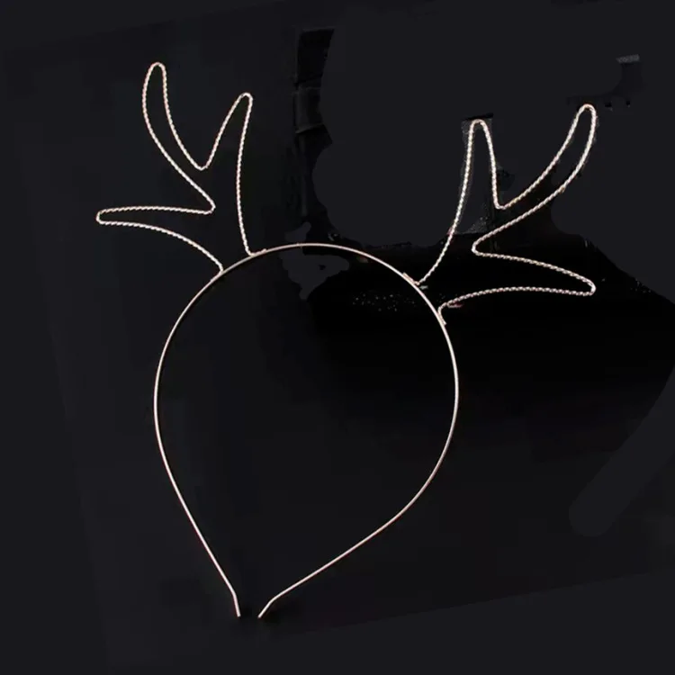 Wholesale Cheap Premium Festival Deer Horn Metal Antlers Headbands Cheap Hair Accessories For Christmas Day