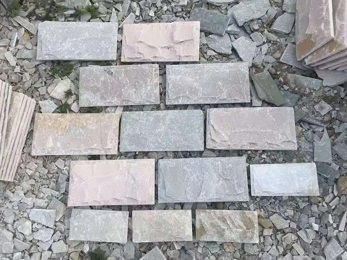 
Top Quality flagstone mats irregular shape rusty mesh net slate tile 