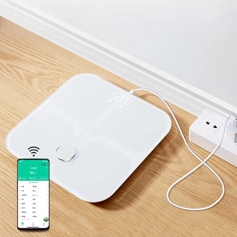  Высококачественные белые и черные светодиодные весы 180 кг с Bluetooth для определения состава тела жира в домашних