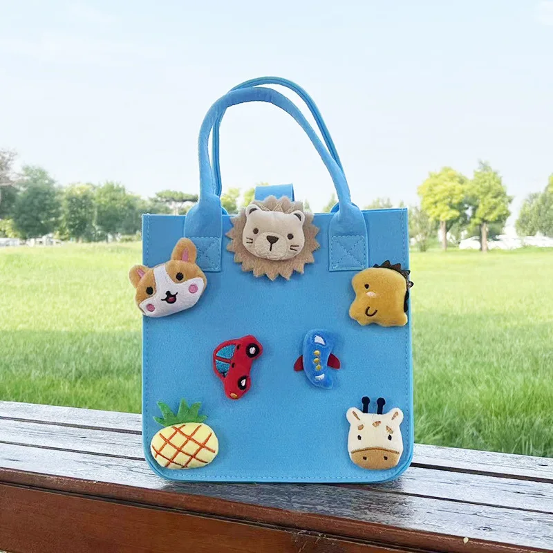 Hot Selling Custom Printing Lady Tote Bag with Cute Dolls and Reinforced Handles for Shopping Diaper or Kids Toys