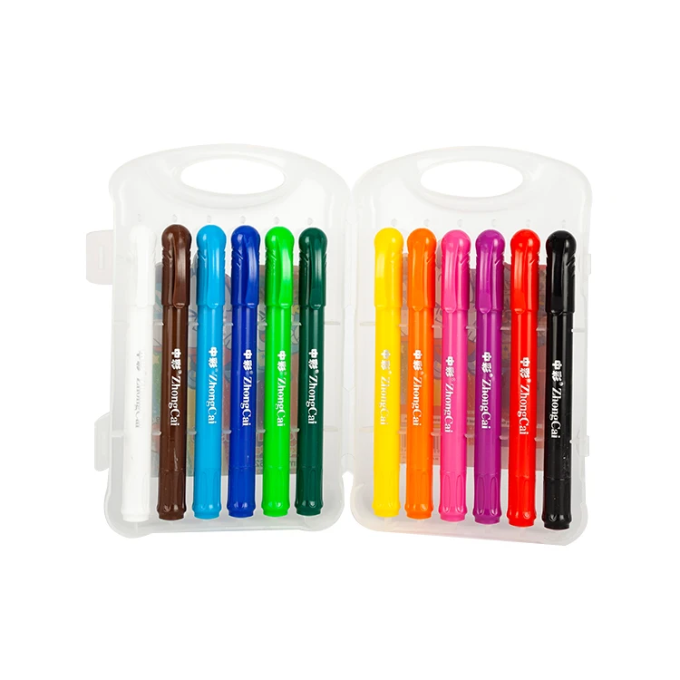 12 Unique Colors Non-toxic Children Use Oil Paste Jumbo Crayon 12