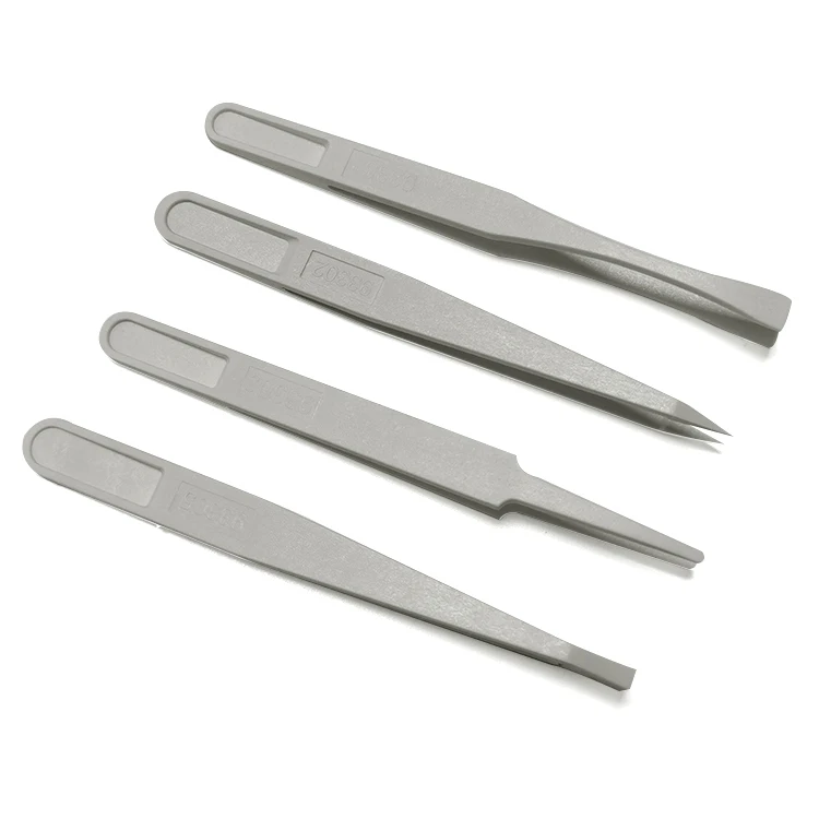 Irreplaceable Plastic Pointed Tip Sticker Clean Room Tweezers for Dust Remove
