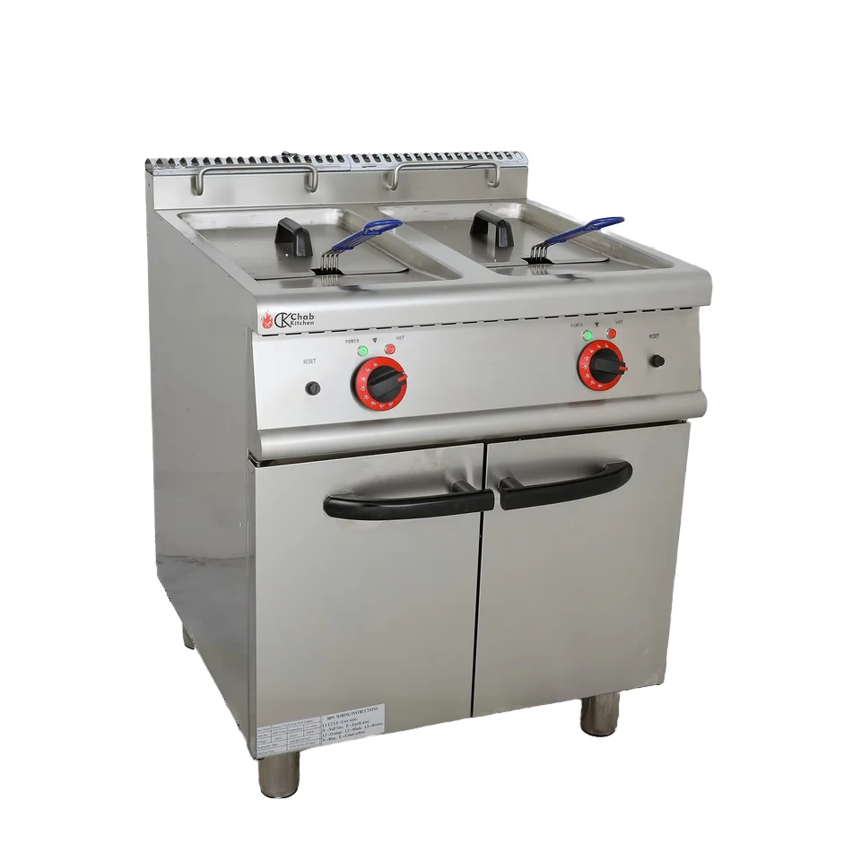Electric 2-Tank & 2-Basket Fryer Cabinet Kitchen New Condition Restaurant Home Use Retail Hotels Food Shop PLC Core Components
