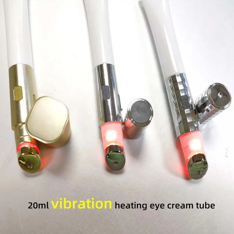 Custom Cosmetic Package Replaceable Battery Micro Current Technology Eye Cream Tube 15Ml Metal Applicator Heating Eye Cream Tube