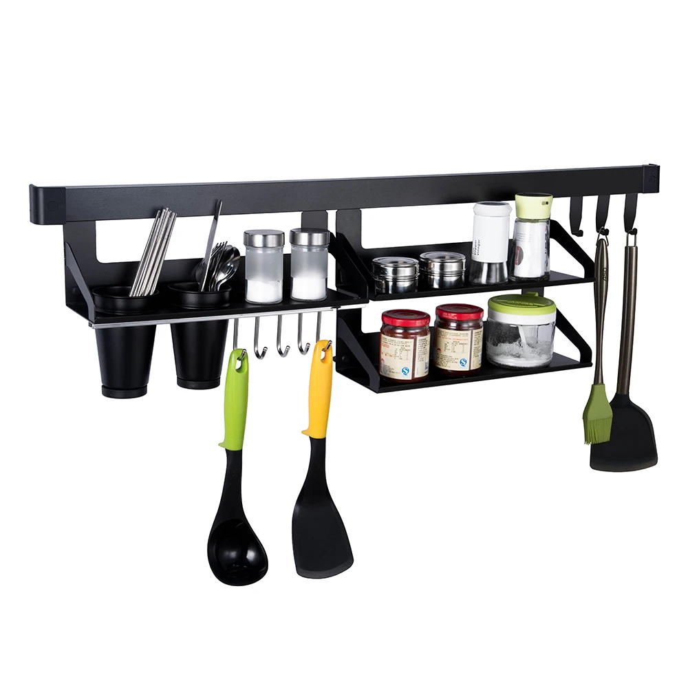 stainless steel 304 kitchen utensil spice storage hanging rack,combinable rack