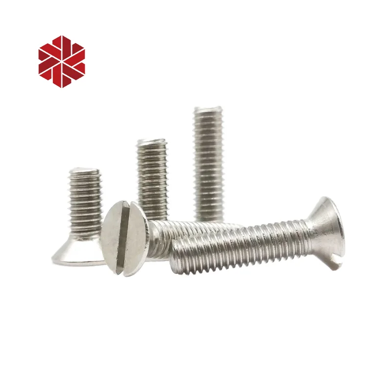 M6 16mm Bright Zinc Plated Steel Machine Screw Countersunk Head Slot Plain Finish GB Standard Hex Bolt