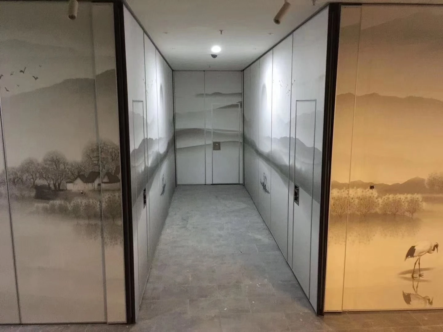 Chinese wooden design style sliding vertical folding walls