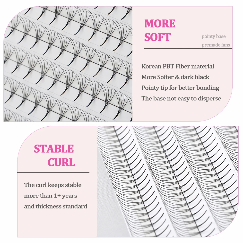 Silk pointy base 4d 5d Lashes Extensions Pre Made Volume Fans 15fans Per Row Mink Eyelash Extensions