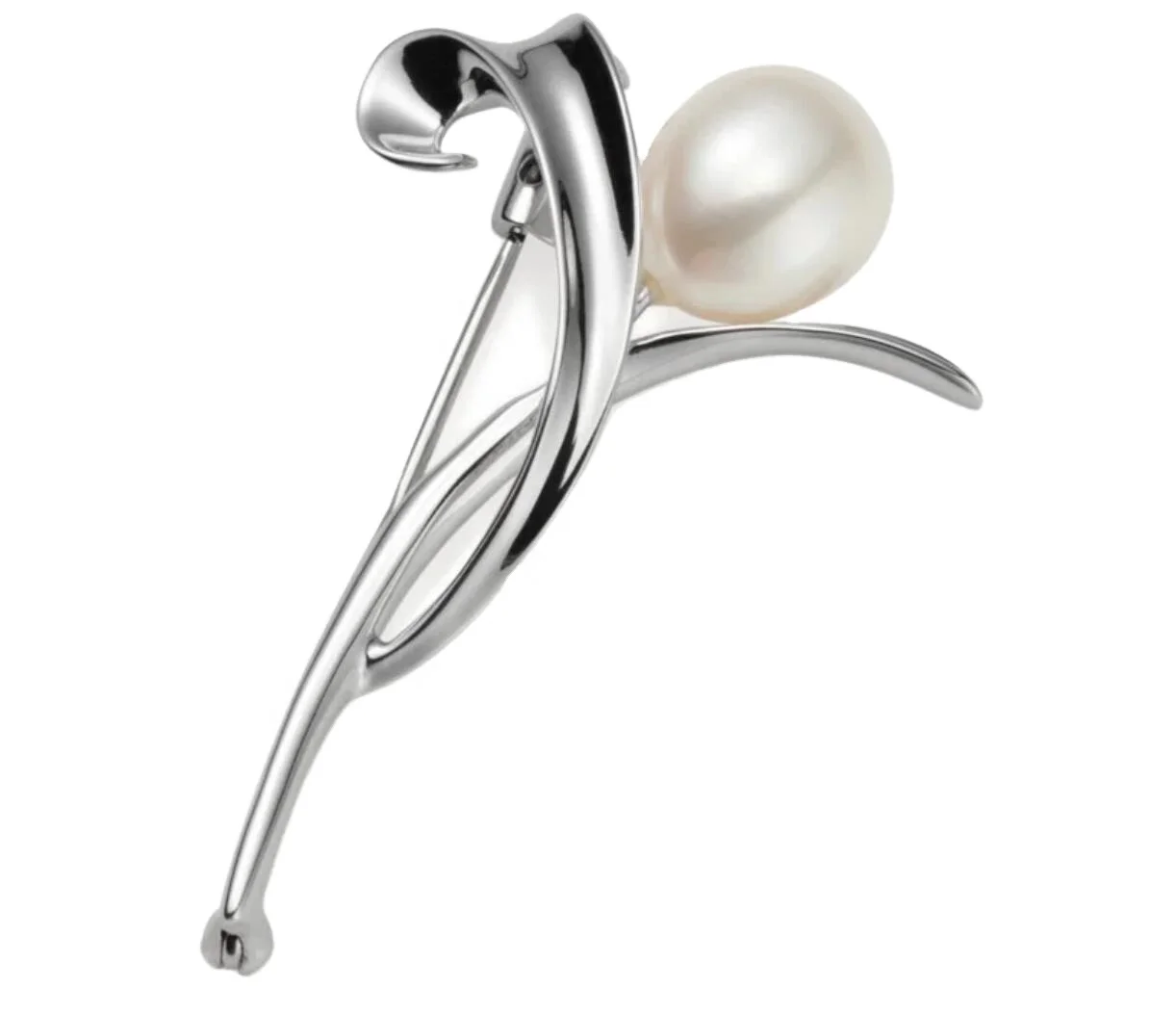 High quality jewelry design custom shell bead natural freshwater pearl brooches 925 sterling silver