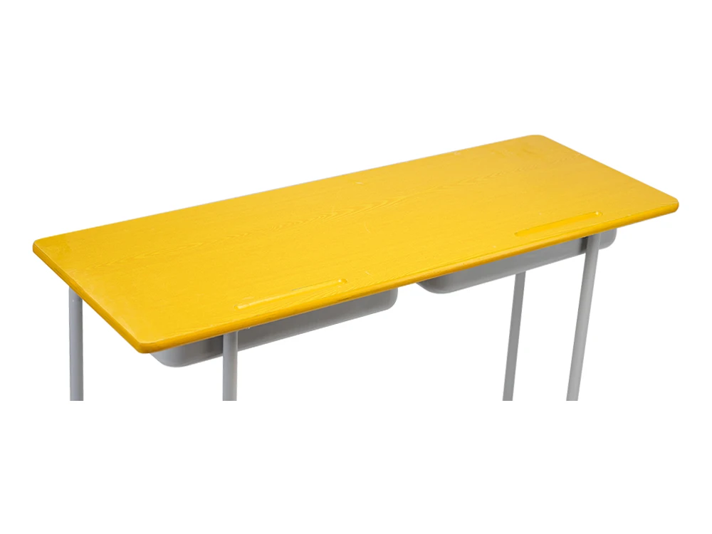 Connected school desk and Bench classroom table chair set double 2 person ODM furniture classroom study