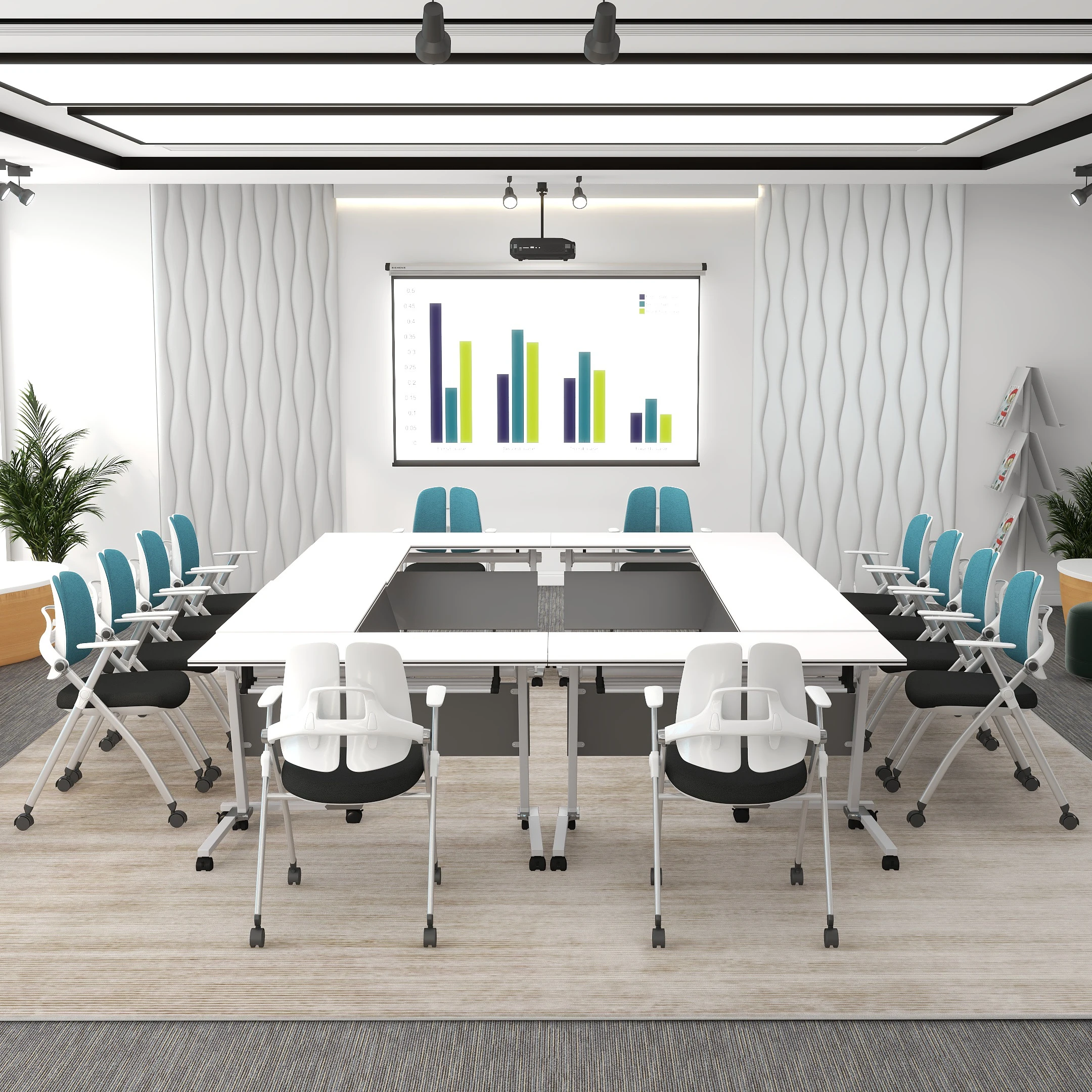 Современный дизайн, двойная подвижная спинка, офисная мебель для конференц-зала, конференц-зал, стул, тренировочный стул