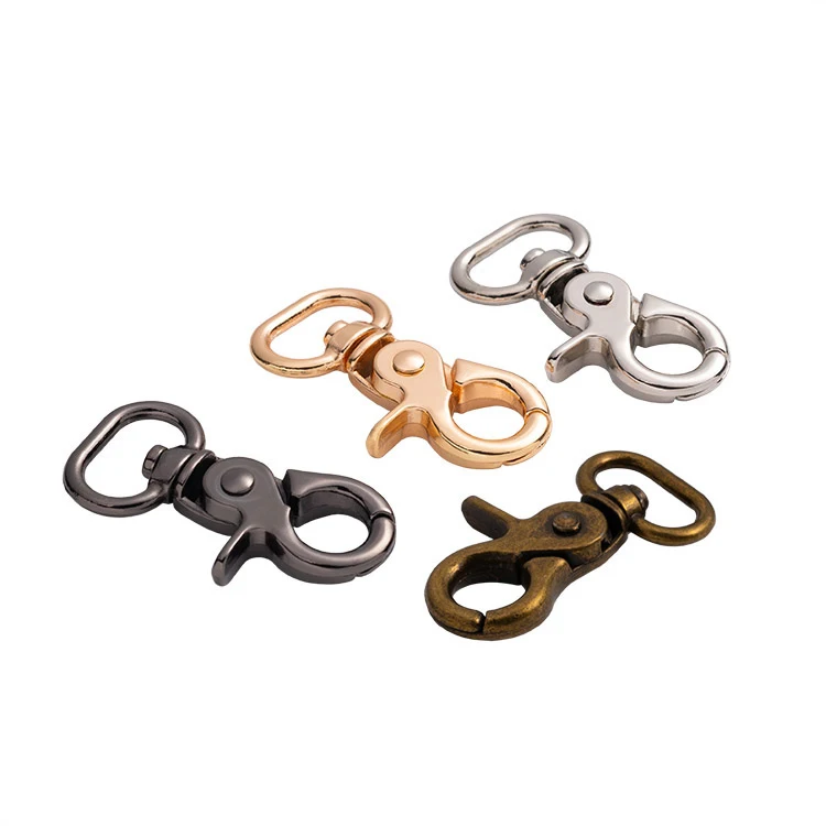 Handbag Accessories Metal Snap Hook Clamp Keychain Belt Buckle Zinc Alloy Dog Leash Hook Carabiner for Bags