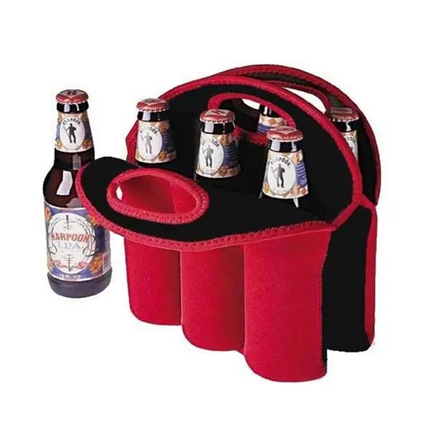 New Design Printed Portable Two Bottles Insulated Wine Bottle Tote Bag Large Convenient Neoprene Wine Bottle Bag