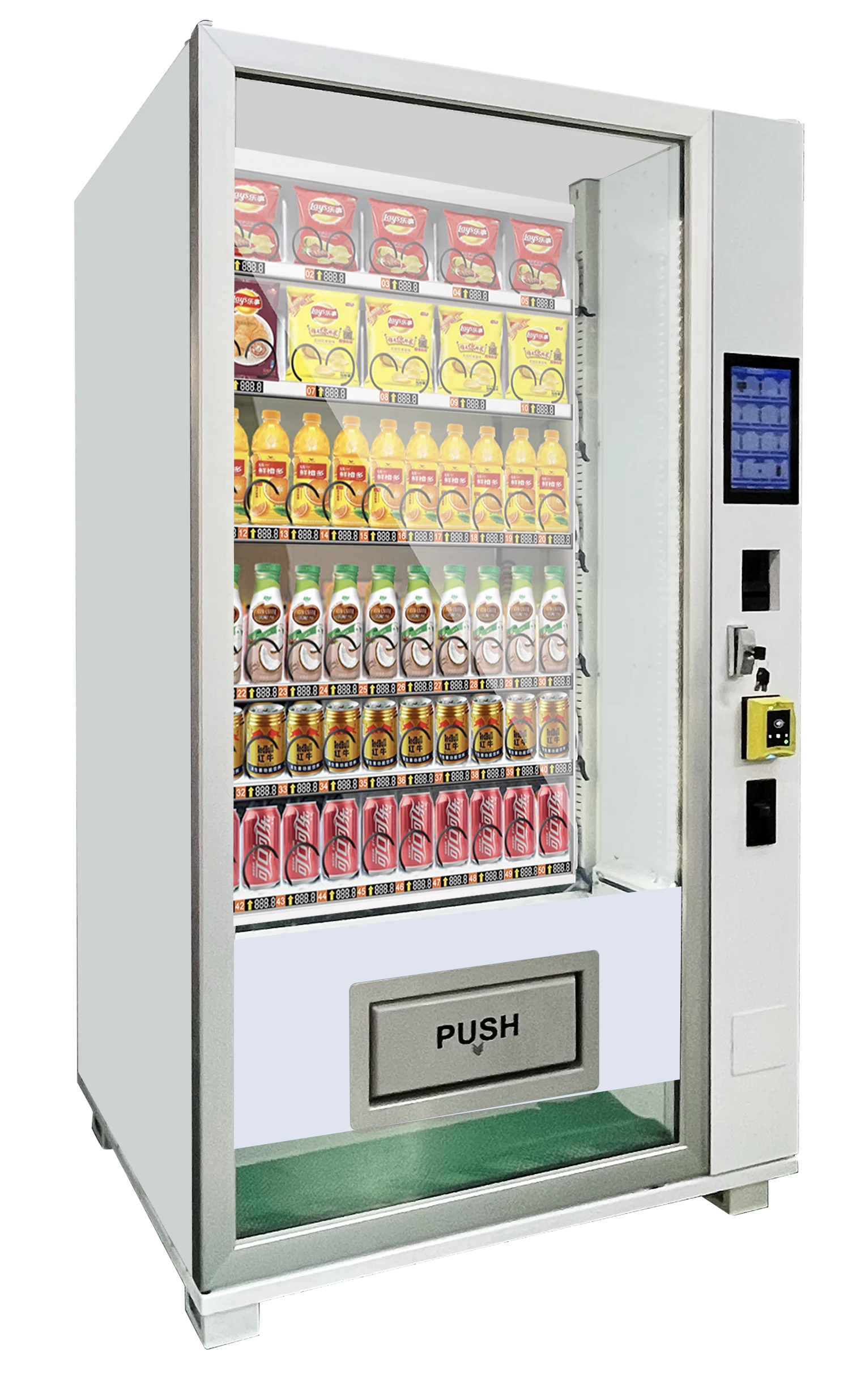 Drink Vending Machine With Cooling System and Coin Changer 10.1 Inch Touch Screen