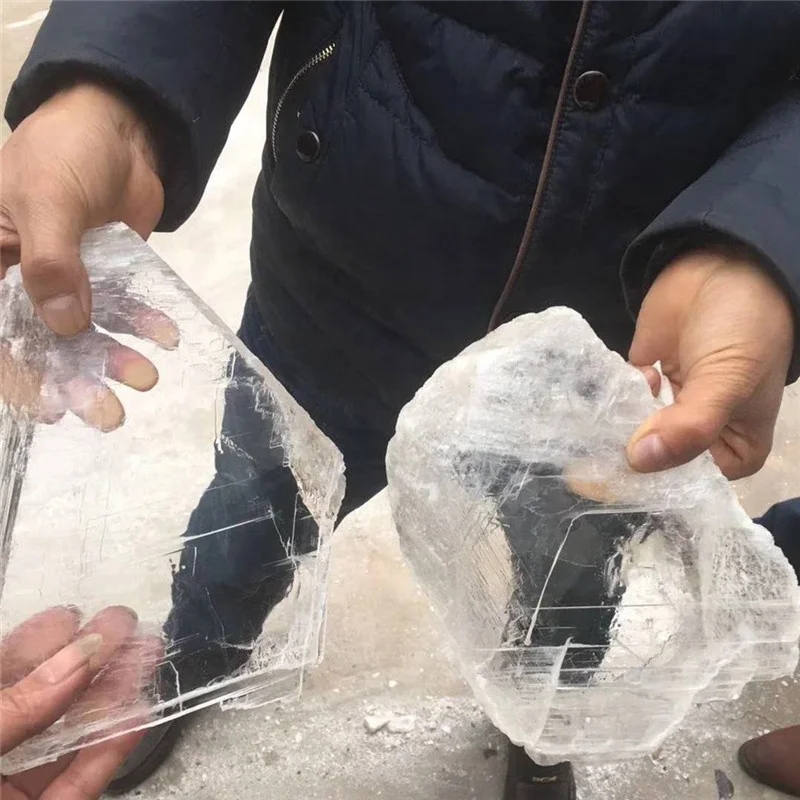 Natural Rough Crystal Quartz Plate Mineral Raw Crystal White Clear Selenite Gypsum Slab Slice Stones