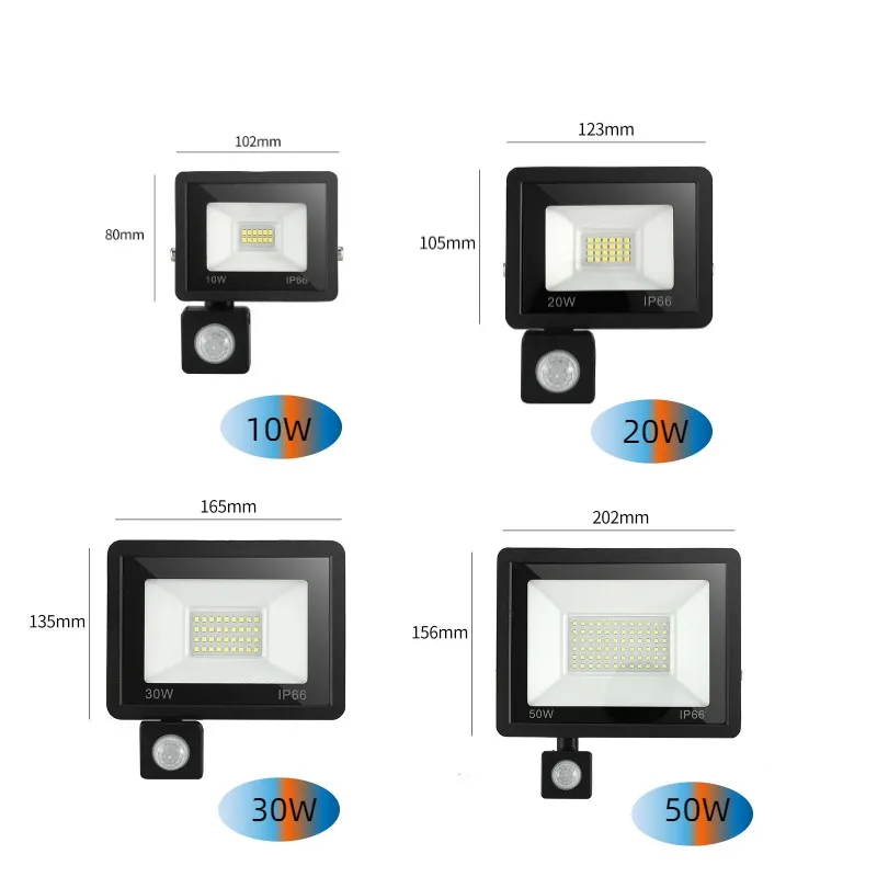 IP65 waterproof outdoor garden square Outdoor led flood lighting motion sensor 50w 100W 200w LED Flood Lights outdoor