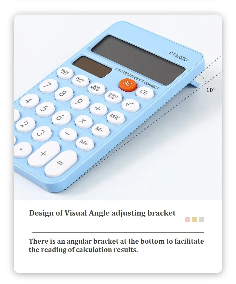 New Calculator,12-Digit Calcutors with LCD Display Sensitive Button,the Calulators Desktop with Dual Power & SOLAR