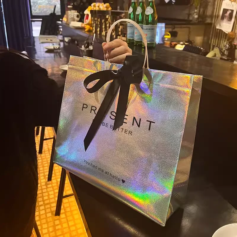 Famous Brand Friendly reusable grocery tote recycled ecobag pp bags laminated fabric shopping non woven bag with custom logo