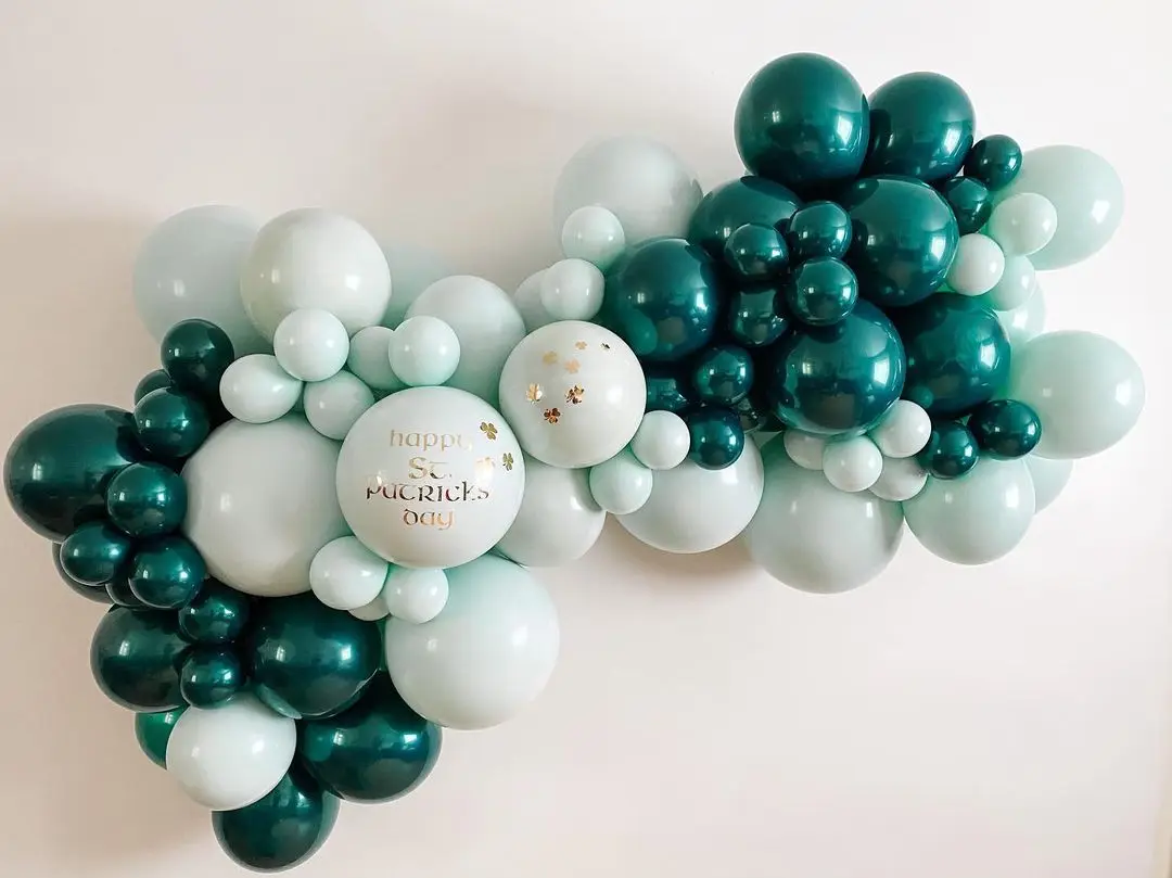 Wholesale 12 Inch 50 Pieces Teal Blue Balloon Garland Latex Balloon Arch Safari Jungle Party Wild One Birthday Party