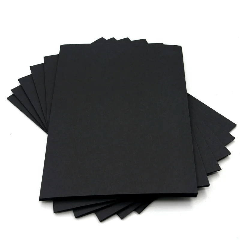 Factory wholesale A4 double-sided translucent black cardboard 120g-500g black cardboard album drawing cardboard black paper