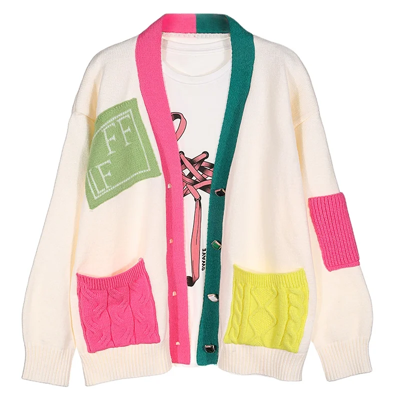 Custom OEM & ODM Logo Sweater women winter design knitwear ladies Knitted Girls clothes knit top cardigan sweater for women