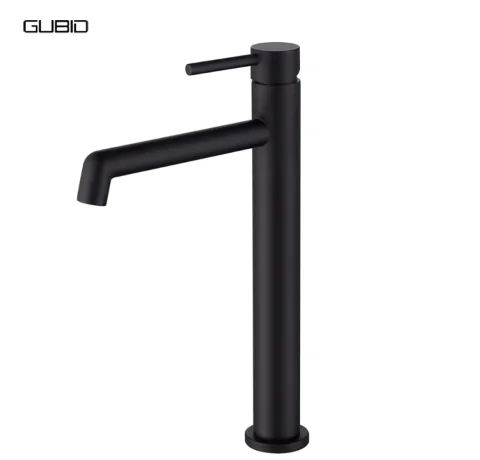 Hotel Lead Free Brass Bathroom Faucet Tap CUPC Standards Black Single Handle One Hole Basin Sink Deck Mounted Mixer