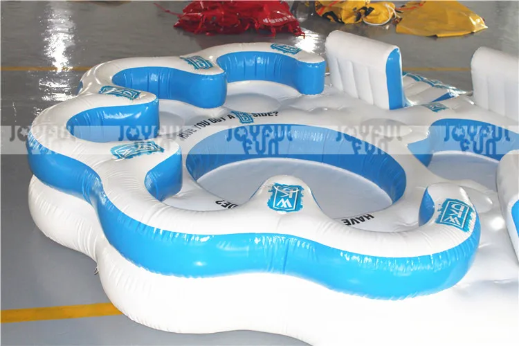 JOYFUL FUN customized PVC inflatable floating water island sunbed large