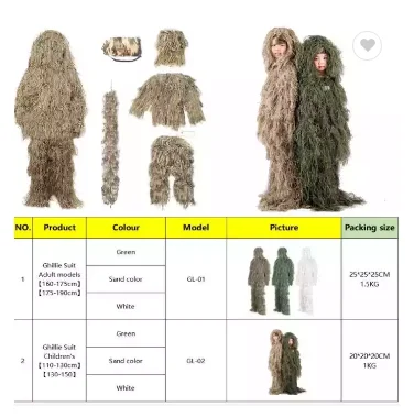 Камуфляжная одежда ghillie костюм легкое охотничье снайперское снаряжение для пустыни