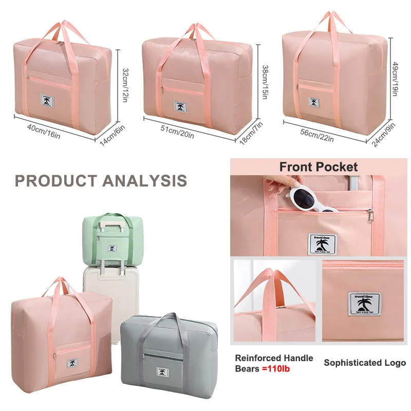 Wholesale Large Capacity Duffle Bag for Women Cheap Travel Luggage Bags Two Handles Zipper Closure Handbags China