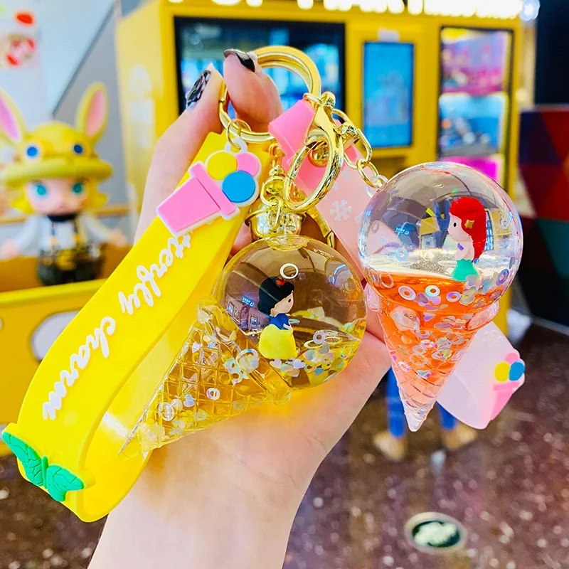 Creative ice cream Star Dailou cartoon doll key chain female Pikacheu cute liquid bag