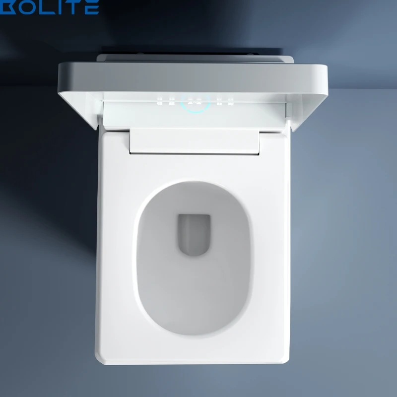 2024 Good Selling Diamond Cut Grain Black White Automatic Porcelain Smart Auto Washing And Cleaning Intelligent Toilet