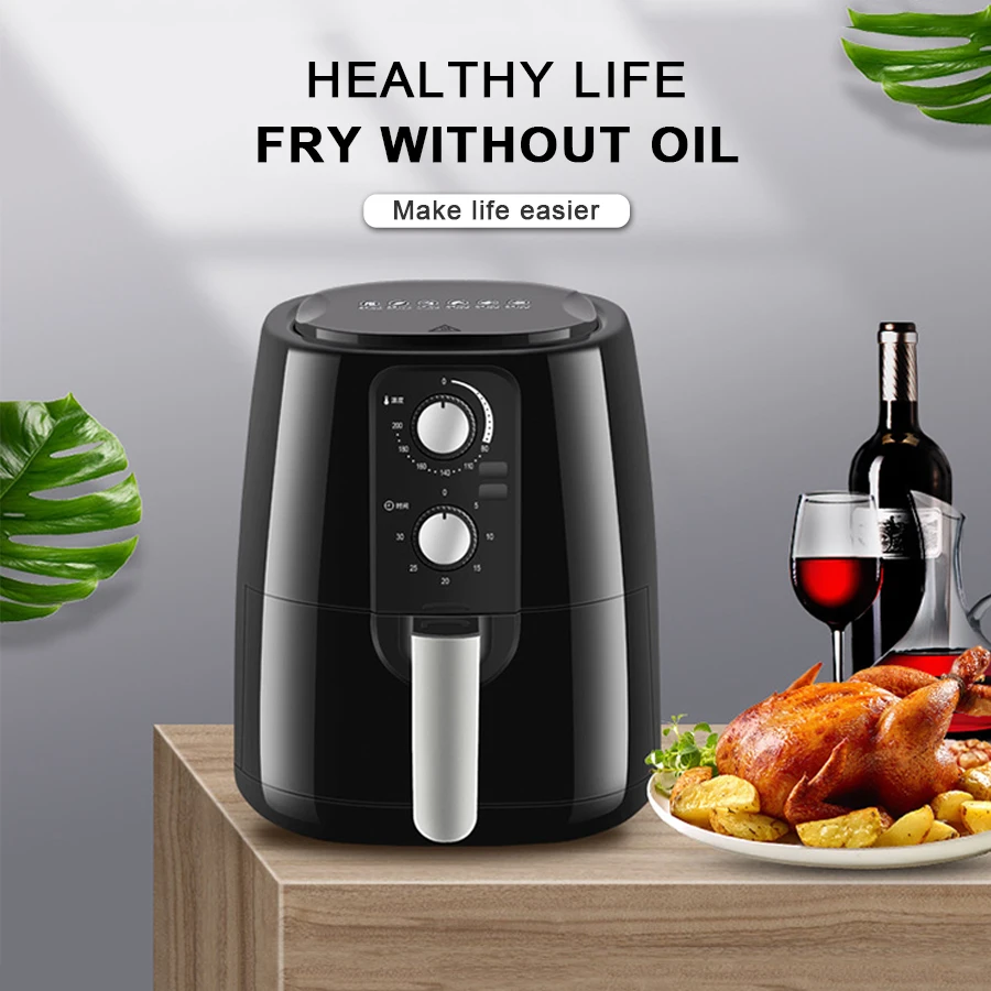 5.5L Capacity Household Kitchen Smokeless Mechanical Manuel Hot Air Fryer