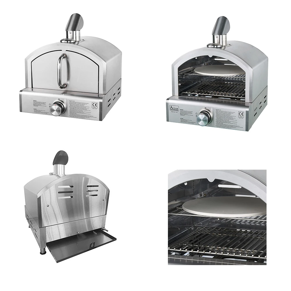 Modern style pizza gas oven 16 inch bbq grill outdoor gas pizza oven built in islands gas BBQ grill with CE