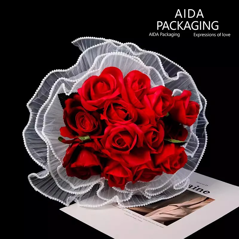 AIDA korean Wave Yarn Korean Flower wrapping mesh paper For Florists bouquet Packing