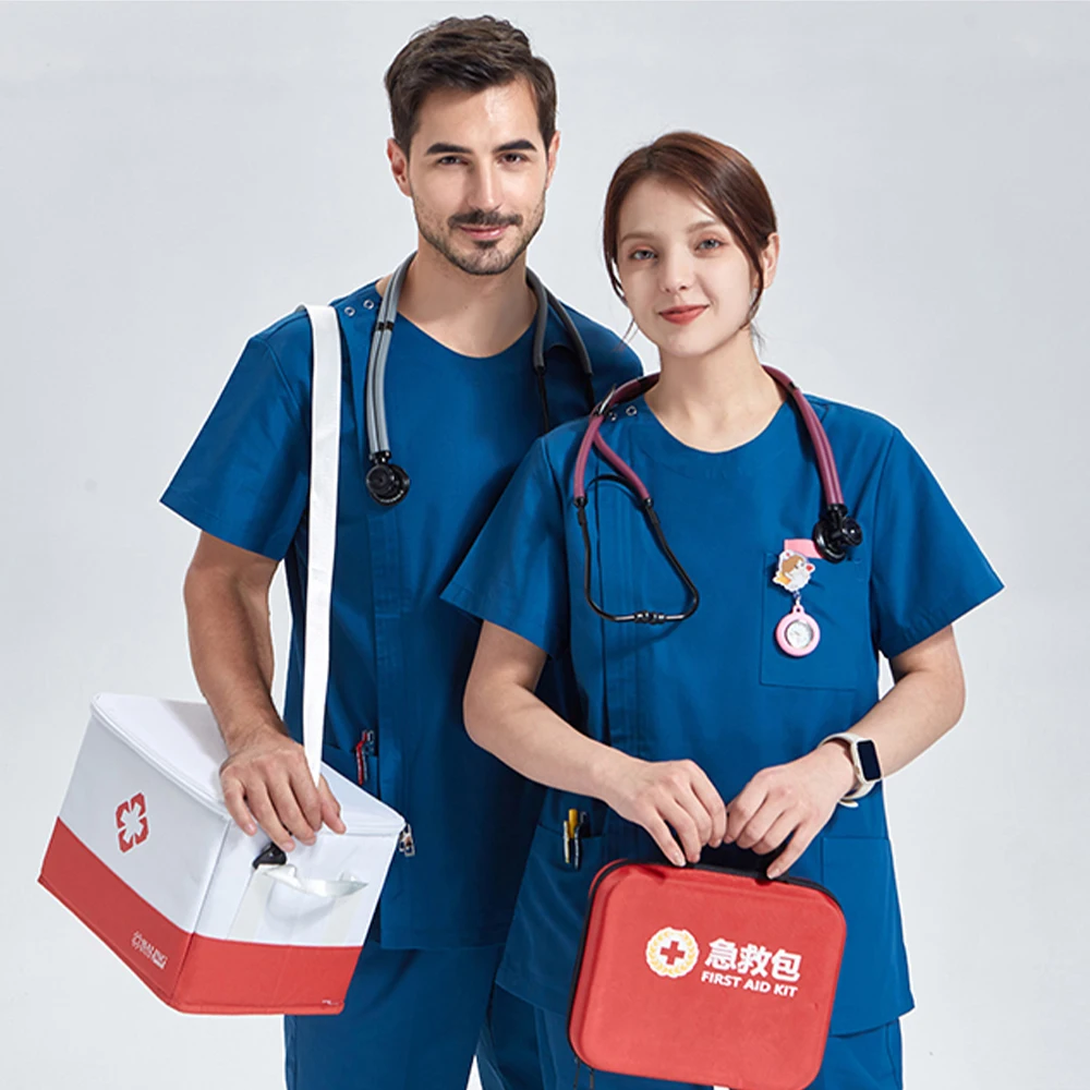 Hospital uniform men and women suit spandex high-quality medical scrub clothes wholesale nursing scrub clothes