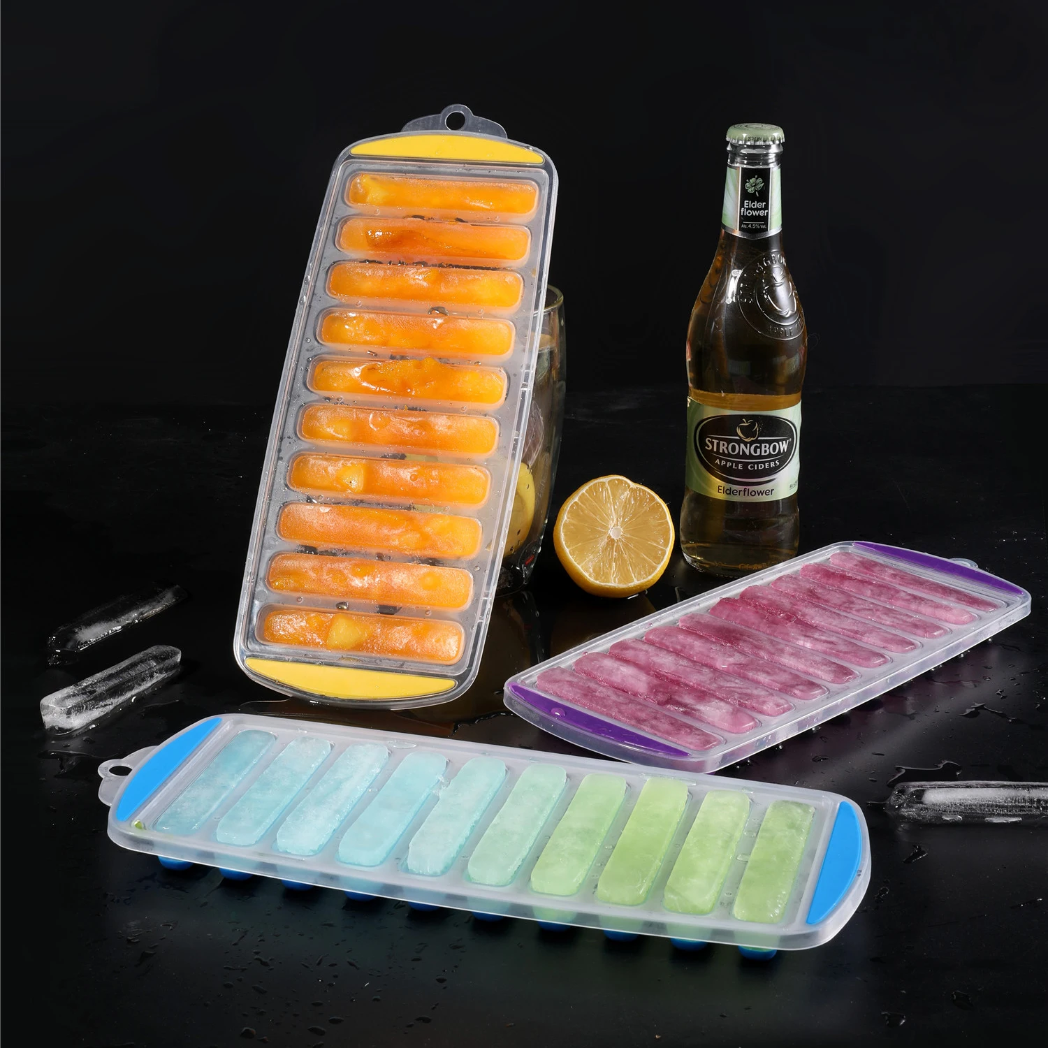Ice Cube Sticks Molds for Small Mouth Sport Water Bottles, Bottled Soda, Ice Tube Making Trays
