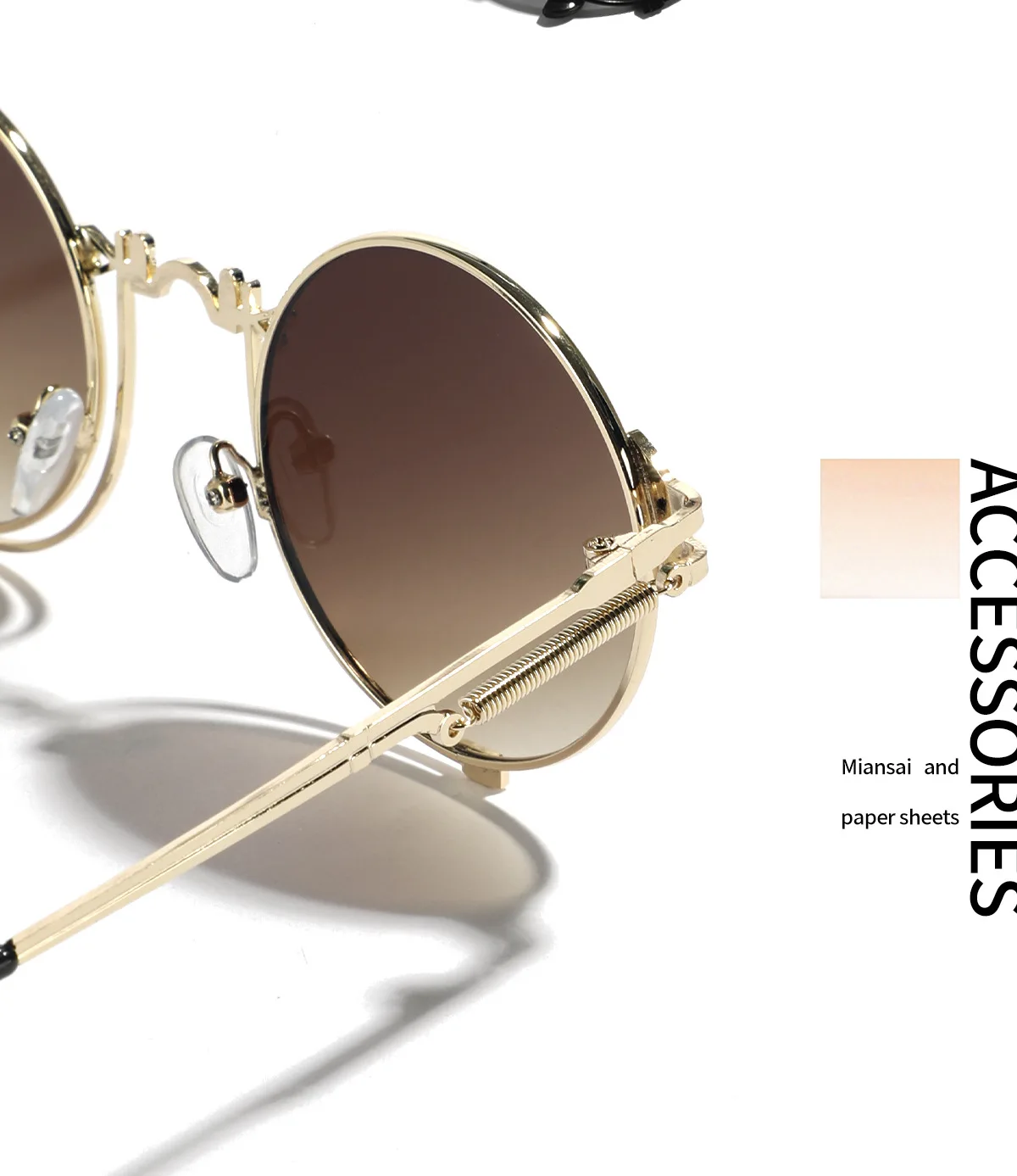 INS Trendy Italian Designer Cheap Sunglasses Round Women Sun Glasses New hollow metal punk sunglasses burst sunglasses