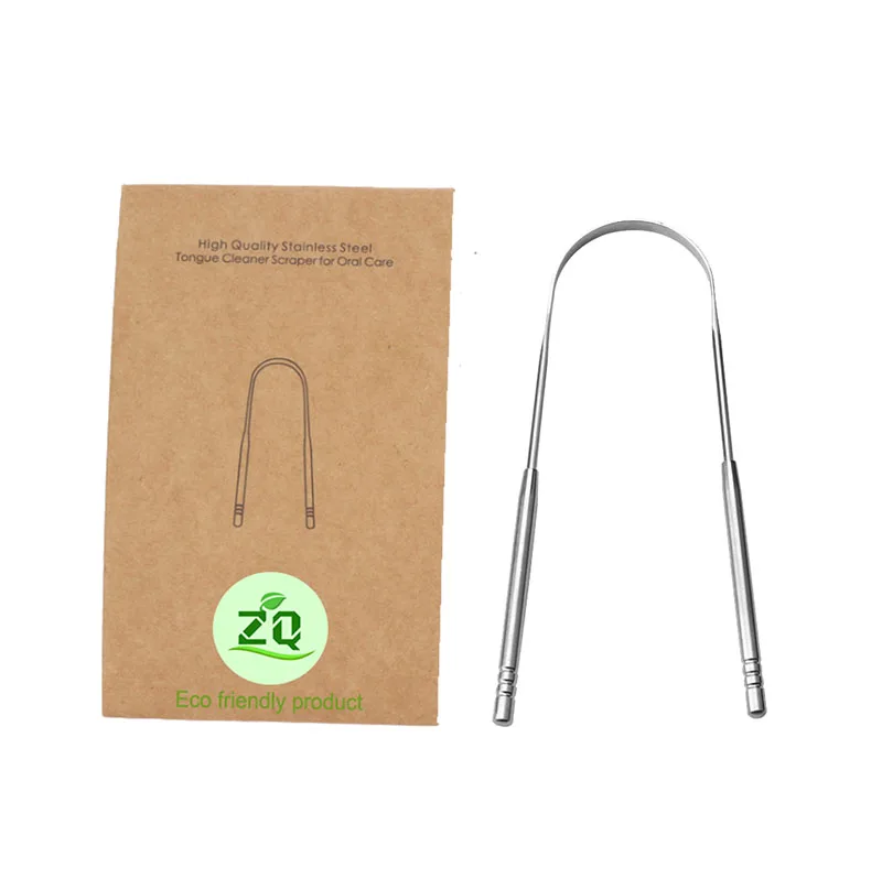
Hot Selling Zero Waste Premium Hygienic Non Synthetic Grip Stainless Steel Tongue Cleaner Scraper 