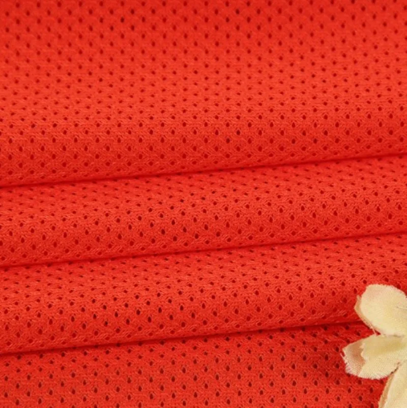 In Stock  clothing fabric 100%polyester Breathable elastic mesh fabric  for sportswear