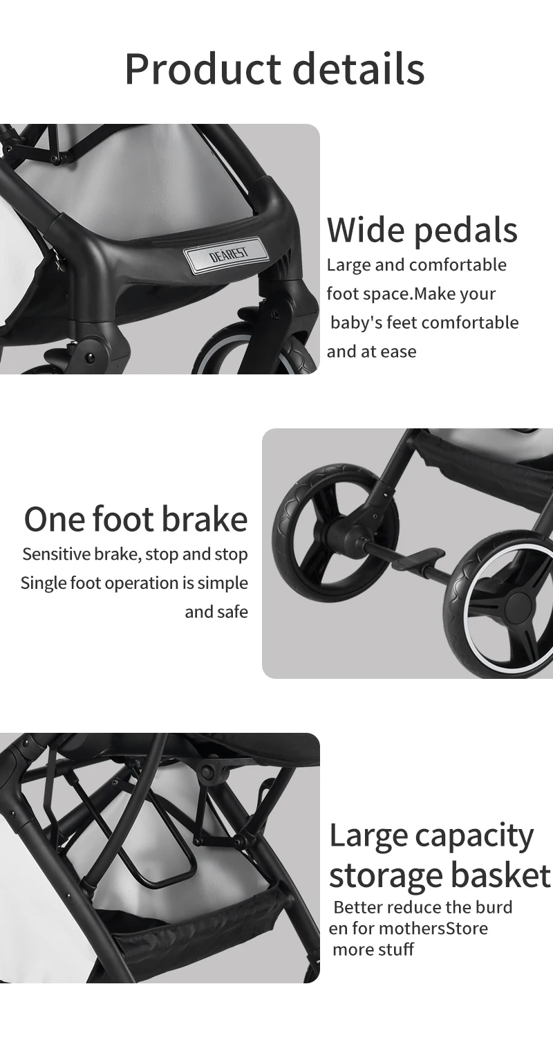 Dearest 1618 2 in 1 wholesale baby stroller hot sale auto folding stroller  baby stroller